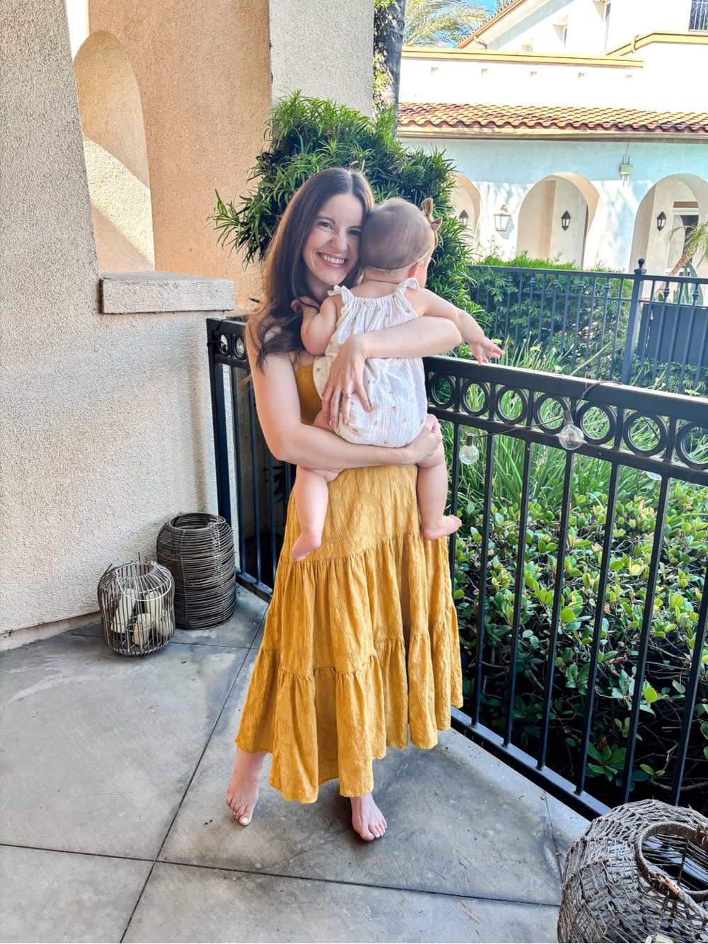 Vici Mustard Yellow Tiered Spaghetti Strap Midi Dress